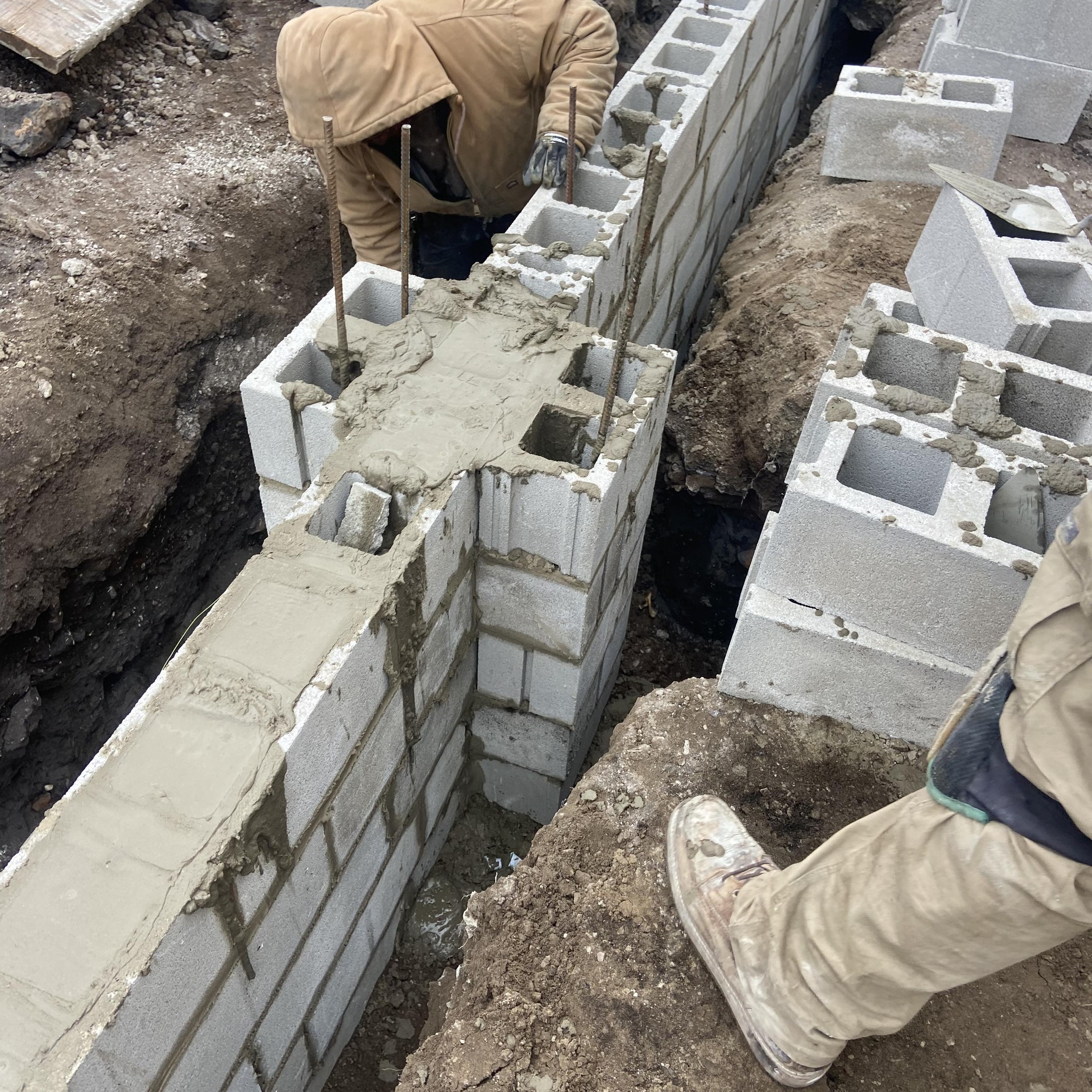 Masonry repair and block wall construction