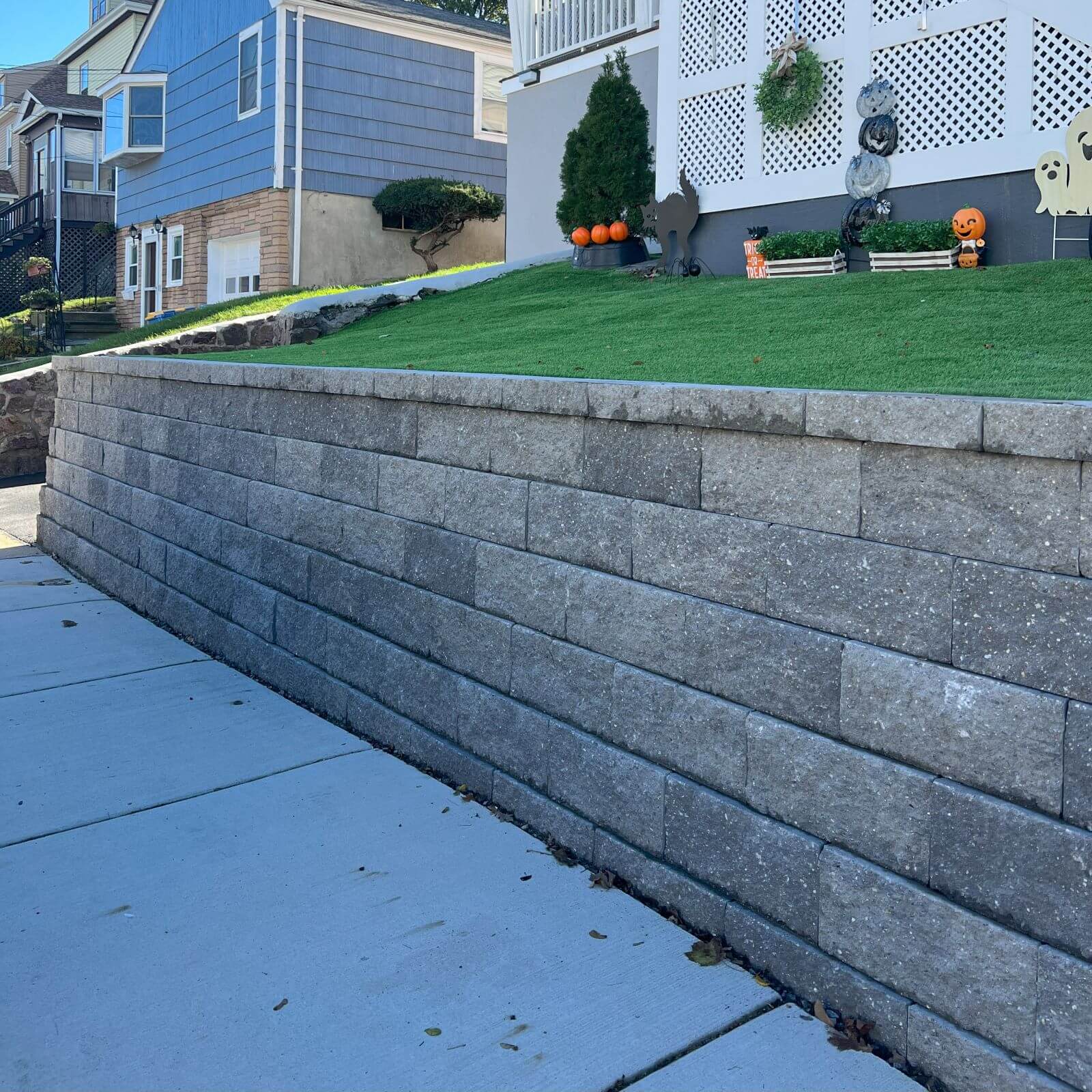 Professional retaining wall installation